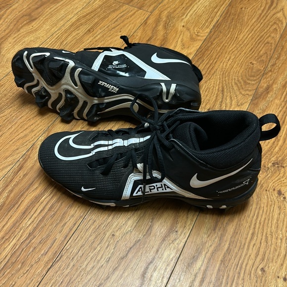 Nike Alpha Menace 3 Shark Men’s Football Cleat | Black White #CV0584-001 | Sz 10 - Picture 1 of 13
